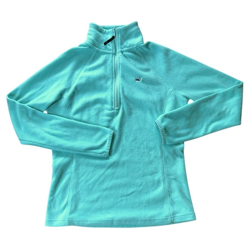 Vineyard Vines Performance Fleece Quarter-Zip Turquoise Green Pullover Jacket XS